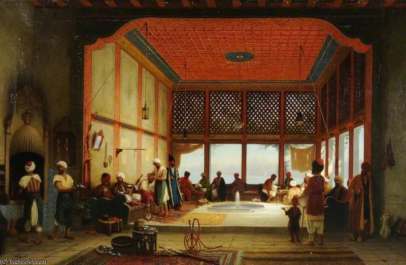 Wikioo.org – L'Encyclopédie des Beaux Arts - Peinture, Oeuvre de Charles Théodore Frère (Bey) - Café De Galata