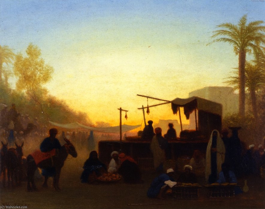 WikiOO.org - אנציקלופדיה לאמנויות יפות - ציור, יצירות אמנות Charles Théodore Frère (Bey) - Cairo Market