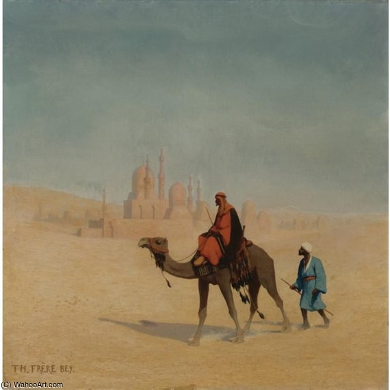 Wikioo.org - The Encyclopedia of Fine Arts - Painting, Artwork by Charles Théodore Frère (Bey) - Crossing The Desert