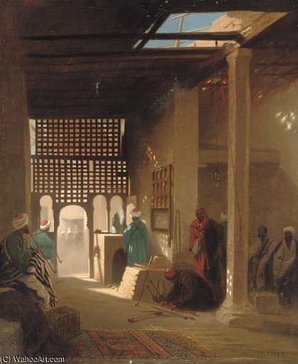 Wikioo.org - The Encyclopedia of Fine Arts - Painting, Artwork by Charles Théodore Frère (Bey) - Moorish Cafe