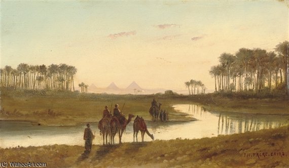 Wikioo.org - The Encyclopedia of Fine Arts - Painting, Artwork by Charles Théodore Frère (Bey) - Sunrise On The Nile