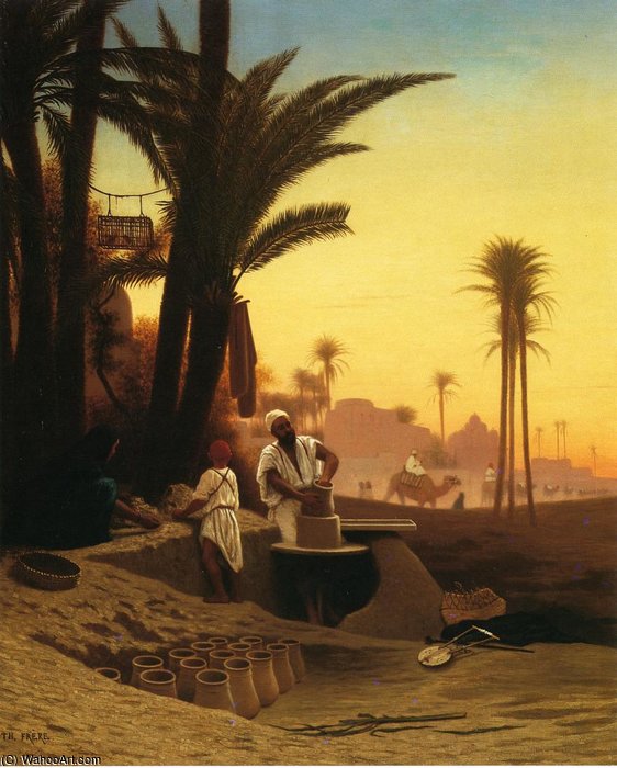 Wikioo.org - The Encyclopedia of Fine Arts - Painting, Artwork by Charles Théodore Frère (Bey) - The Egyptian Potter