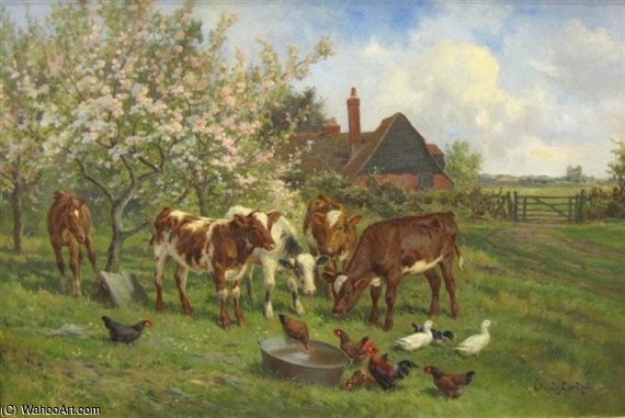 Wikioo.org - The Encyclopedia of Fine Arts - Painting, Artwork by Claude Cardon - In An Orchard