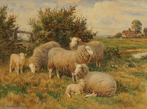 Wikoo.org - موسوعة الفنون الجميلة - اللوحة، العمل الفني Claude Cardon - Sheep
