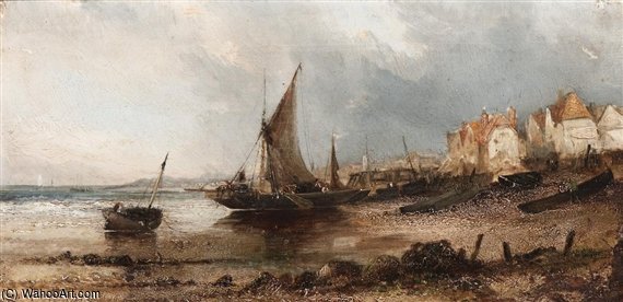 WikiOO.org - Encyclopedia of Fine Arts - Lukisan, Artwork Cornelis Christiaan Dommelshuizen - Activity In An Inner Harbour