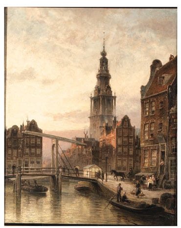 WikiOO.org - אנציקלופדיה לאמנויות יפות - ציור, יצירות אמנות Cornelis Christiaan Dommelshuizen - The Zuider Kerk At Dusk
