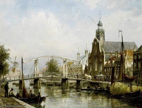 Wikioo.org - The Encyclopedia of Fine Arts - Painting, Artwork by Cornelis Christiaan Dommelshuizen - View Of The Magere Brug