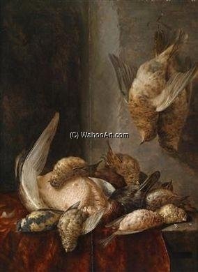 Wikioo.org - The Encyclopedia of Fine Arts - Painting, Artwork by Cornelis Van Lelienbergh - A Hunting Still Life With Shot Wildfowl