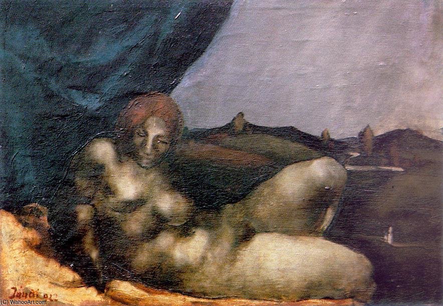 WikiOO.org - Encyclopedia of Fine Arts - Maleri, Artwork David Jandi - Reclining Nude