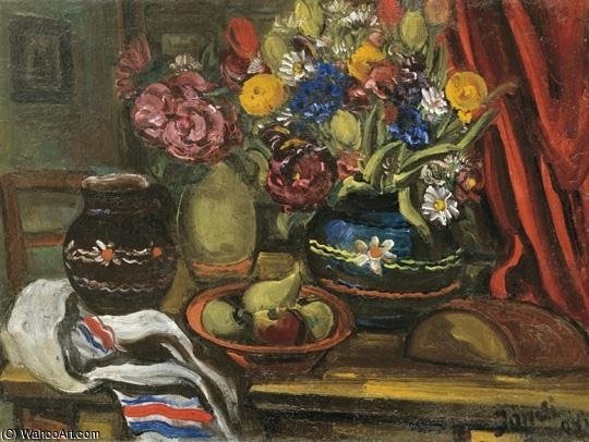 Wikioo.org - The Encyclopedia of Fine Arts - Painting, Artwork by David Jandi - Still Life With Flowers