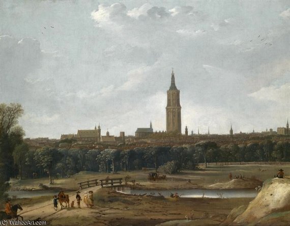 Wikioo.org - สารานุกรมวิจิตรศิลป์ - จิตรกรรม Dirck Verhaert - View Of The Hague From The North