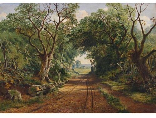 WikiOO.org - אנציקלופדיה לאמנויות יפות - ציור, יצירות אמנות Edmund John Niemann - A Wooded Country Lane