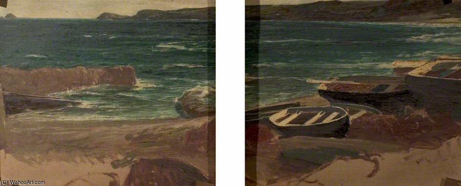 Wikioo.org - The Encyclopedia of Fine Arts - Painting, Artwork by Edwin Ellis - Boats On The Sand