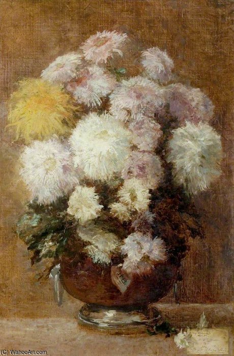 Wikioo.org - The Encyclopedia of Fine Arts - Painting, Artwork by Edwin Ellis - Chrysanthemums