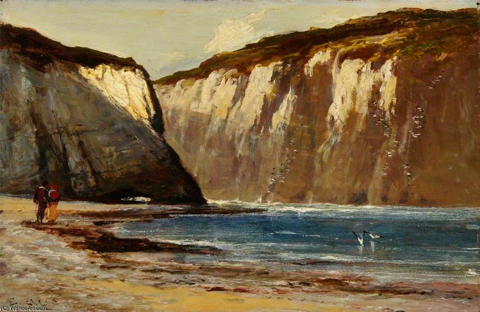 Wikioo.org - The Encyclopedia of Fine Arts - Painting, Artwork by Edwin Ellis - Cliffs And Sea