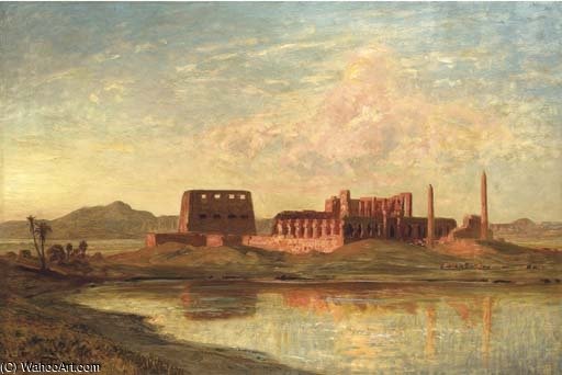 Wikioo.org - The Encyclopedia of Fine Arts - Painting, Artwork by Ernst Carl Eugen Koerner - Ancient Ruins On The Banks Of The Nile