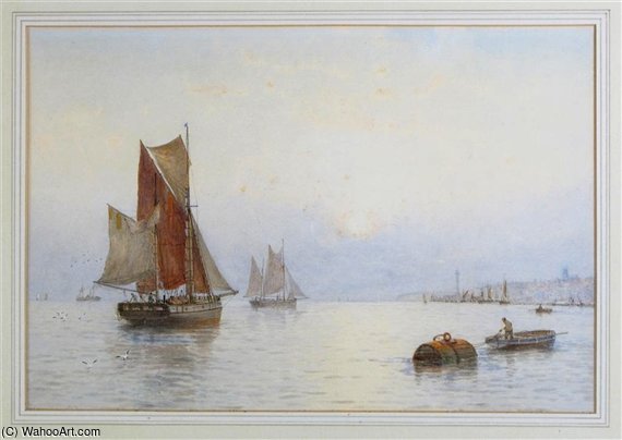 WikiOO.org - אנציקלופדיה לאמנויות יפות - ציור, יצירות אמנות George Stanfield Walters - Early Morning Off Margate