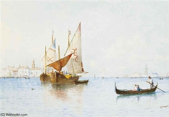 WikiOO.org - Encyclopedia of Fine Arts - Festés, Grafika George Stanfield Walters - In The Lagoon, Venice