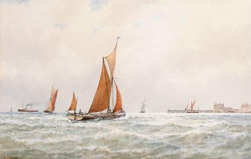 Wikioo.org - The Encyclopedia of Fine Arts - Painting, Artwork by George Stanfield Walters - On The Thames Off Sheppey Island