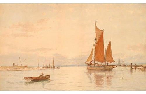Wikioo.org - The Encyclopedia of Fine Arts - Painting, Artwork by George Stanfield Walters - Ryde Harbour