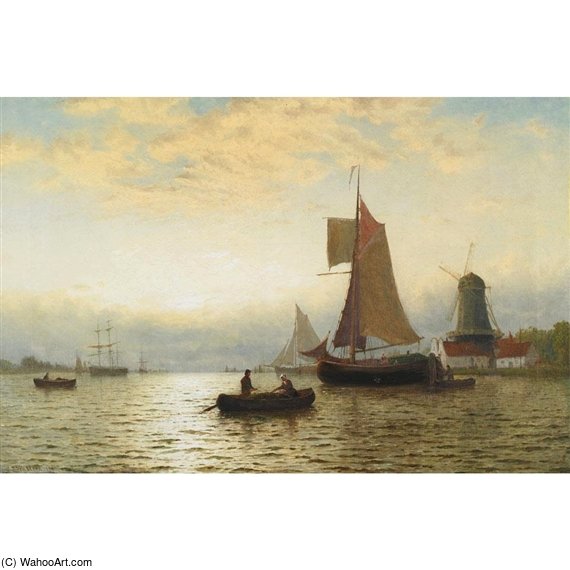 Wikioo.org - สารานุกรมวิจิตรศิลป์ - จิตรกรรม George Stanfield Walters - Shipping Off A Coast