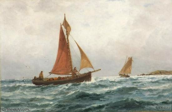 Wikioo.org - Die Enzyklopädie bildender Kunst - Malerei, Kunstwerk von George Stanfield Walters - Schiffe vor der Nore
