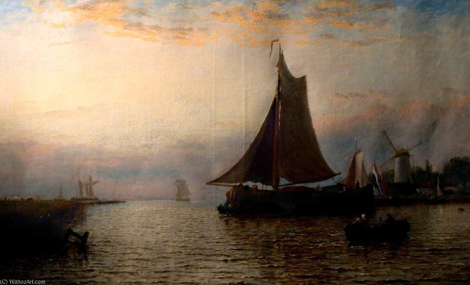 Wikioo.org - The Encyclopedia of Fine Arts - Painting, Artwork by George Stanfield Walters - When The West With Evening Glows