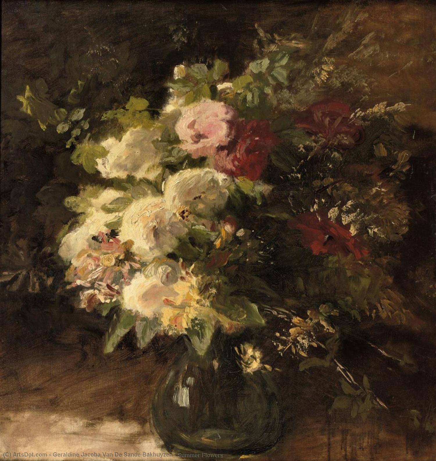 Wikioo.org - The Encyclopedia of Fine Arts - Painting, Artwork by Geraldine Jacoba Van De Sande Bakhuyzen - Summer Flowers