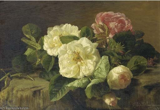 WikiOO.org - Encyclopedia of Fine Arts - Malba, Artwork Geraldine Jacoba Van De Sande Bakhuyzen - Wild Roses