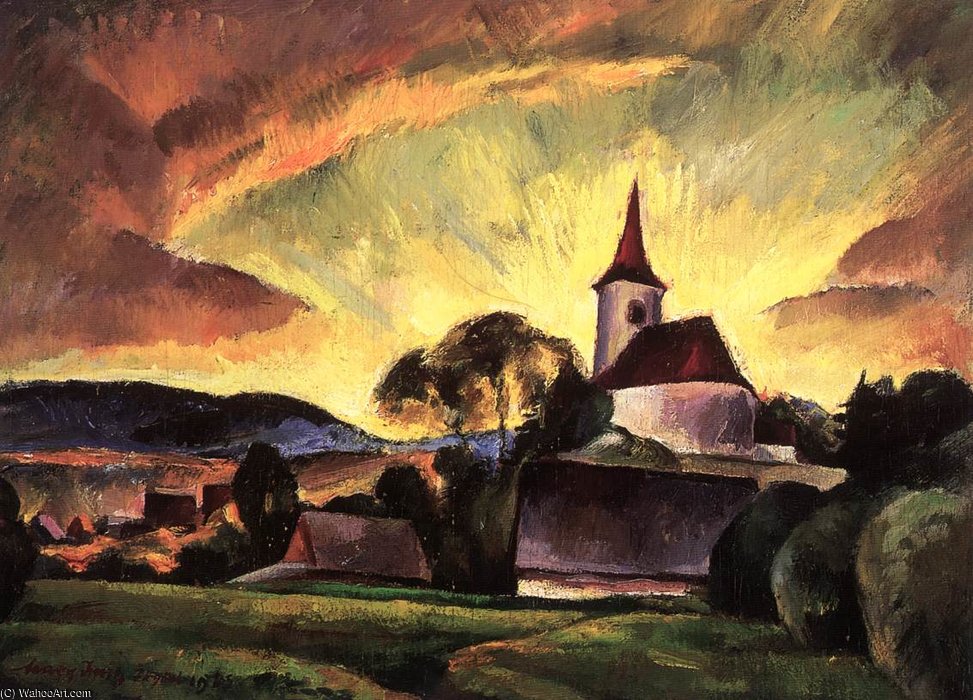 Wikioo.org - The Encyclopedia of Fine Arts - Painting, Artwork by Imre Nagy - Village In Transylvania