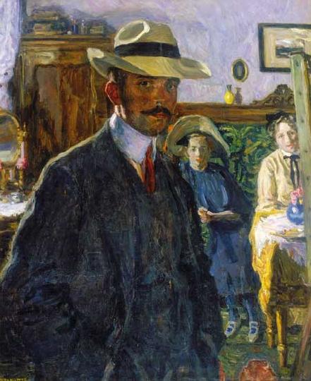 Wikioo.org - The Encyclopedia of Fine Arts - Painting, Artwork by Izsak Perlmutter - Self-portrait In A Hat