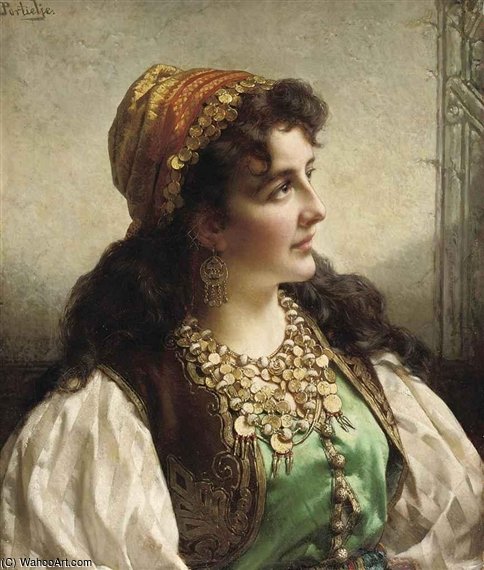 Wikioo.org - The Encyclopedia of Fine Arts - Painting, Artwork by Jan Frederik Pieter Portielje - A Young Gypsy