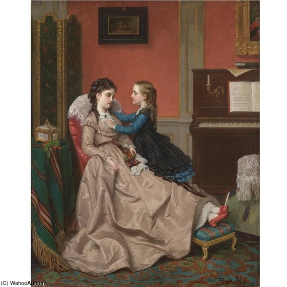 WikiOO.org - Encyclopedia of Fine Arts - Maleri, Artwork Jan Frederik Pieter Portielje - Mother's Darling