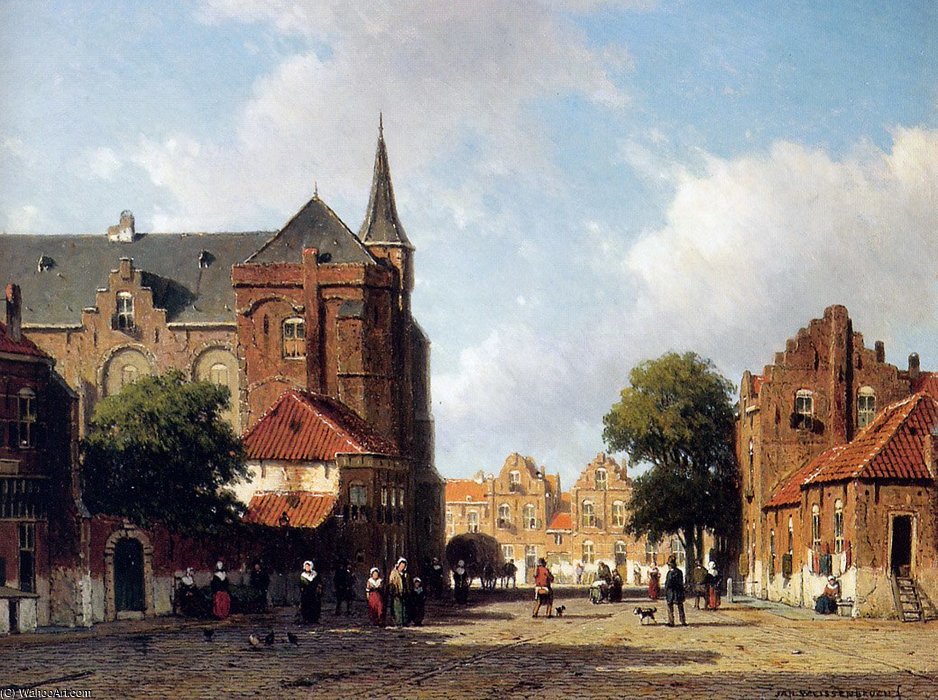Wikioo.org - The Encyclopedia of Fine Arts - Painting, Artwork by Johan Hendrik Weissenbruch - City View