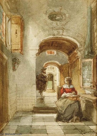 Wikioo.org – L'Enciclopedia delle Belle Arti - Pittura, Opere di Johannes Anthonie Balthasar Stroebel - La Finestra