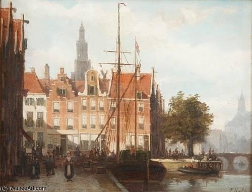Wikioo.org - The Encyclopedia of Fine Arts - Painting, Artwork by Johannes Frederik Hulk - Amsterdam, A Pair