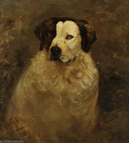 Wikioo.org - The Encyclopedia of Fine Arts - Painting, Artwork by Johannes Frederik Hulk - Portrait Of A Dog