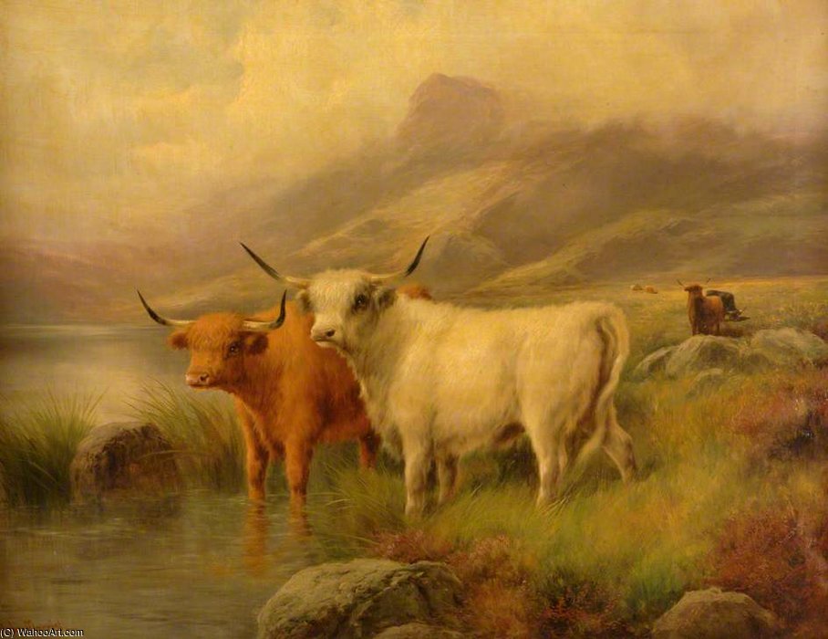 Wikoo.org - موسوعة الفنون الجميلة - اللوحة، العمل الفني John Morris - Cattle