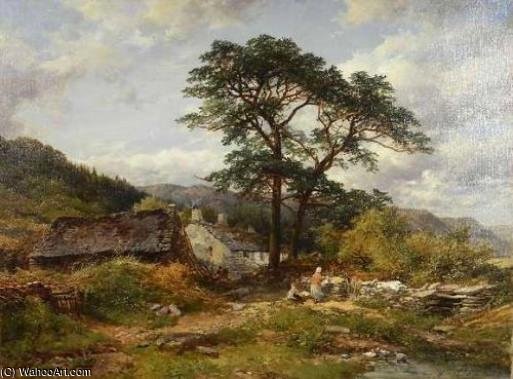 WikiOO.org - אנציקלופדיה לאמנויות יפות - ציור, יצירות אמנות John James Syer - A Cottage In Wales
