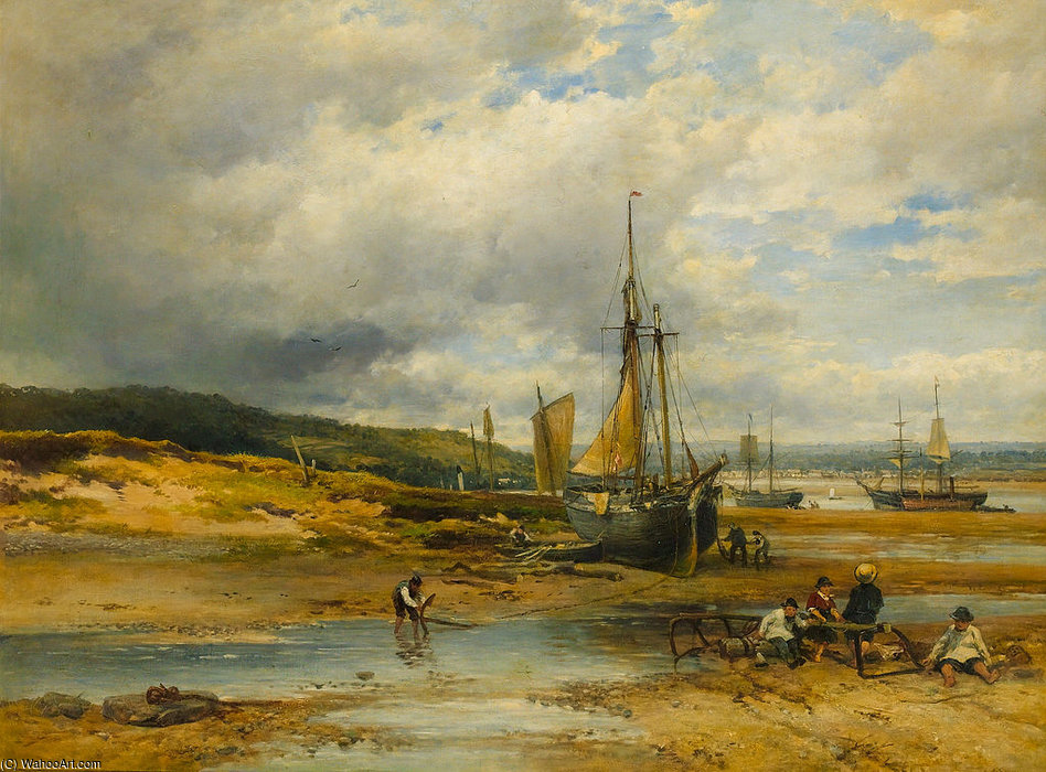 Wikioo.org - The Encyclopedia of Fine Arts - Painting, Artwork by John Syer - Low Tide