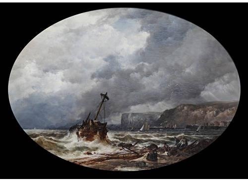 Wikoo.org - موسوعة الفنون الجميلة - اللوحة، العمل الفني John Syer - The Shipwreck