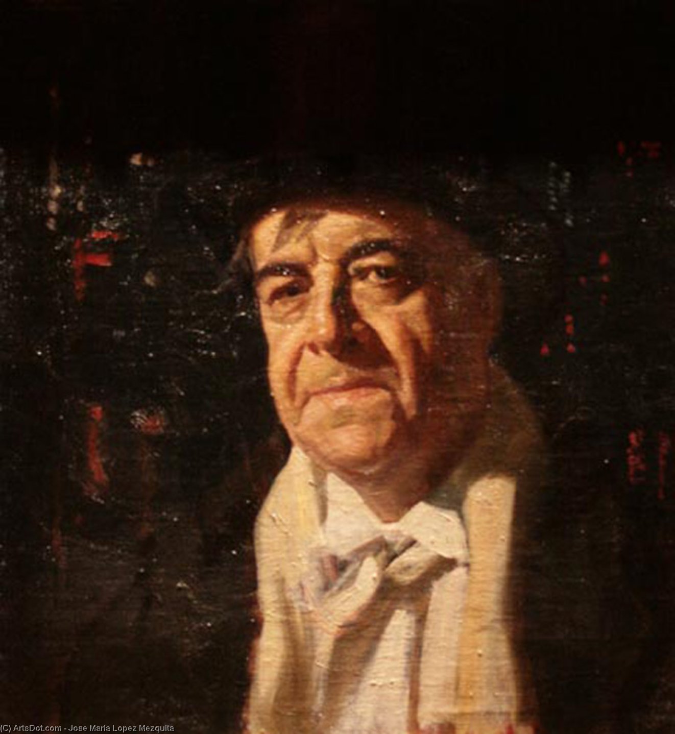 WikiOO.org - 백과 사전 - 회화, 삽화 Jose Maria Lopez Mezquita - Self Portrait