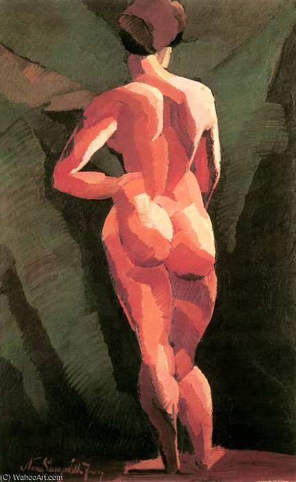 Wikioo.org - The Encyclopedia of Fine Arts - Painting, Artwork by Jozsef Nemes Lamperth - Nude, Back View
