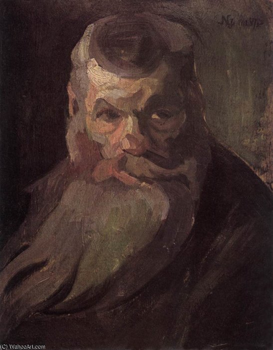 Wikioo.org - The Encyclopedia of Fine Arts - Painting, Artwork by Jozsef Nemes Lamperth - Portrait Of A Bearded Man