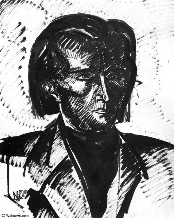 Wikioo.org - สารานุกรมวิจิตรศิลป์ - จิตรกรรม Jozsef Nemes Lamperth - Portrait Of Lajos Kassák