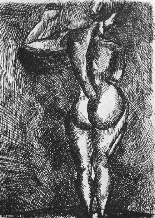 WikiOO.org - Εγκυκλοπαίδεια Καλών Τεχνών - Ζωγραφική, έργα τέχνης Jozsef Nemes Lamperth - Standing Nude