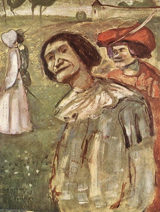 Wikioo.org - สารานุกรมวิจิตรศิลป์ - จิตรกรรม Gulacsy Lajos Kalman - The Madman And The Soldier