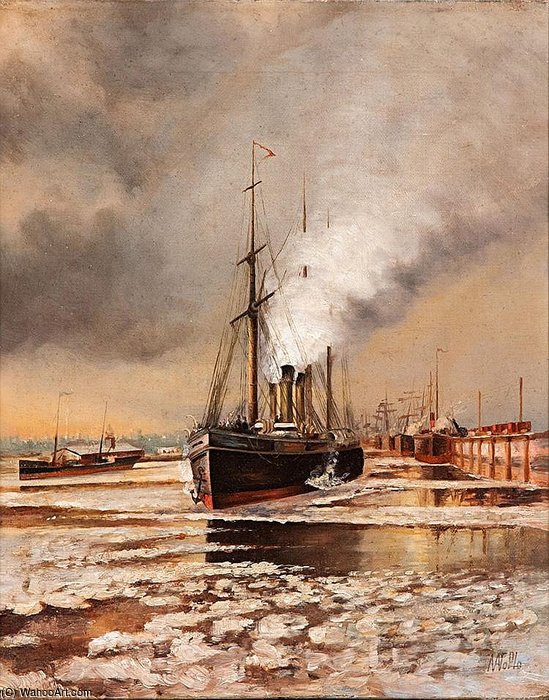 WikiOO.org - Enciklopedija dailės - Tapyba, meno kuriniai Lev Felixovich Lagorio - Port Scene