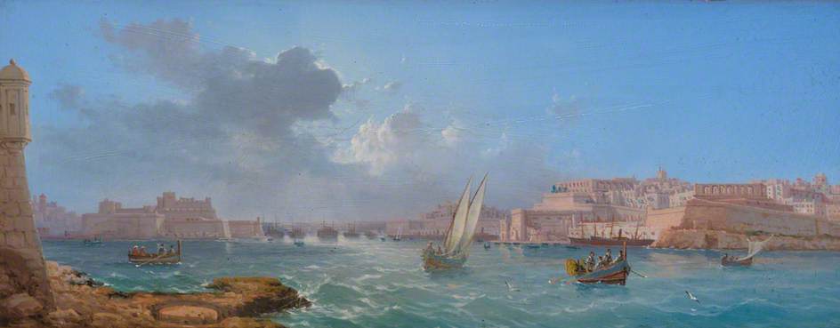 WikiOO.org - אנציקלופדיה לאמנויות יפות - ציור, יצירות אמנות Luigi Maria Galea - Grand Harbour, Valletta