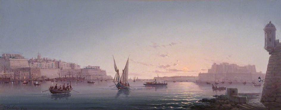 Wikioo.org - The Encyclopedia of Fine Arts - Painting, Artwork by Luigi Maria Galea - Grand Harbour